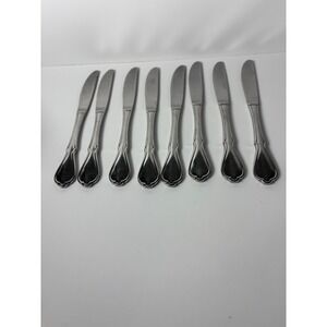 Rostfrei Stainless Steel Dinner Knives Set of‎ 8 Scalloped Handle Serrated Blade